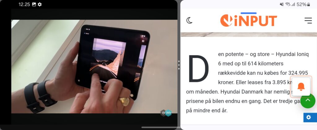 Samsung Galaxy Z Flip6 split screen